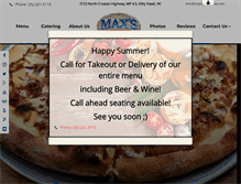 Tablet Screenshot of maxspizzaobx.com